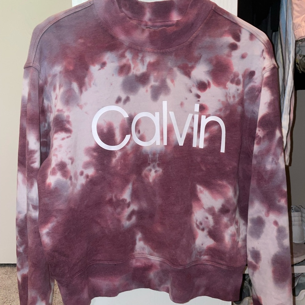 Womens Calvin Klein crop crew neck sweater.